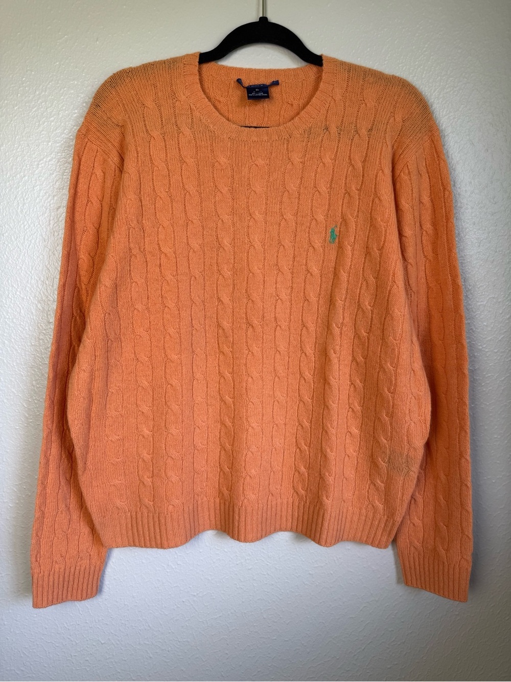 Vtg Ralph Lauren Sport lambswool cable sweater